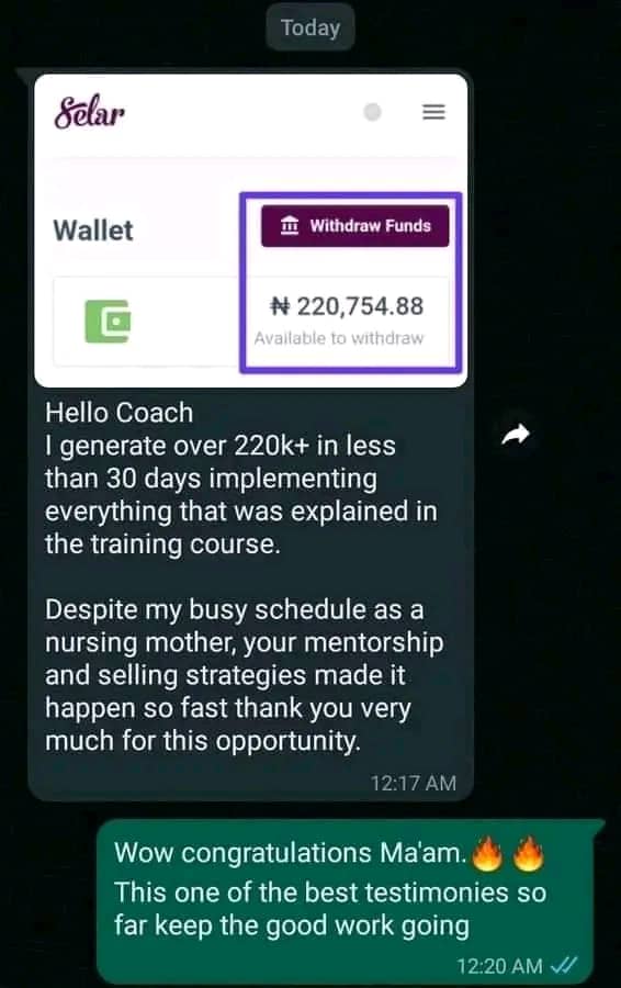 Testimonial screenshot from a Hems Digital student