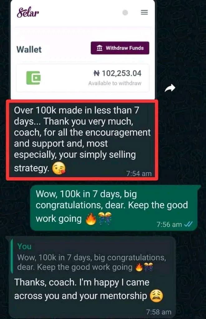 Testimonial screenshot from a Hems Digital student