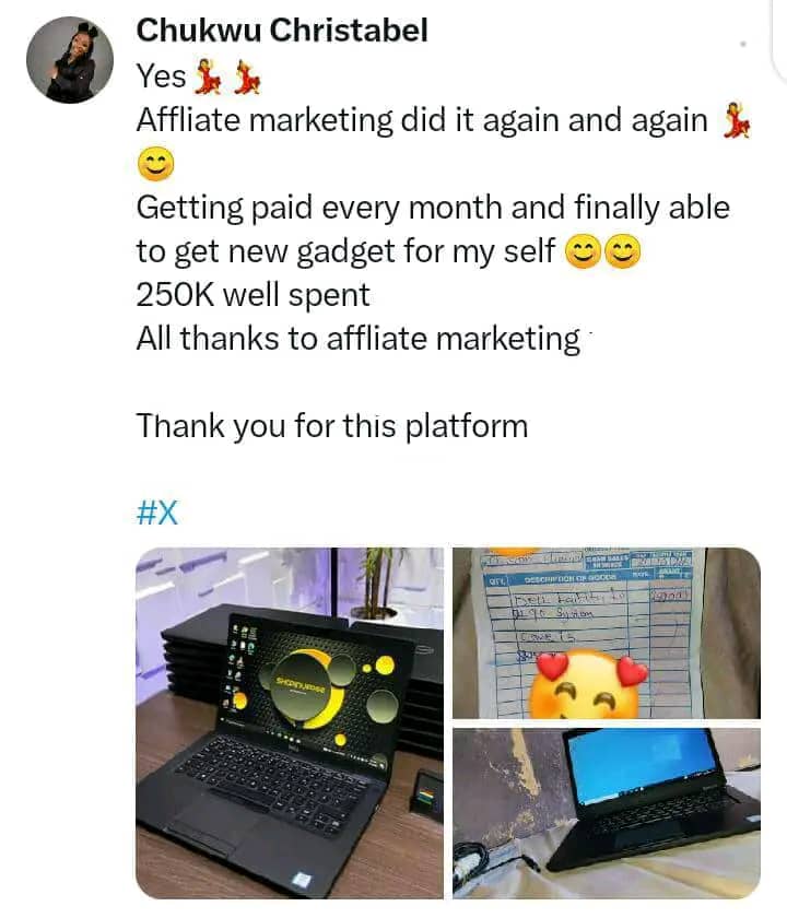 Testimonial screenshot from a Hems Digital student, Chukwu Christabel